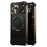 For iPhone 14 Pro Max Magnetic Case with Kickstand Borderless PU + Metal Drop Proof Phone Back Cover - Black - 1