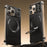 For iPhone 14 Pro Max Magnetic Case with Kickstand Borderless PU + Metal Drop Proof Phone Back Cover - Black - 2