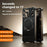 For iPhone 14 Pro Max Magnetic Case with Kickstand Borderless PU + Metal Drop Proof Phone Back Cover - Black - 3