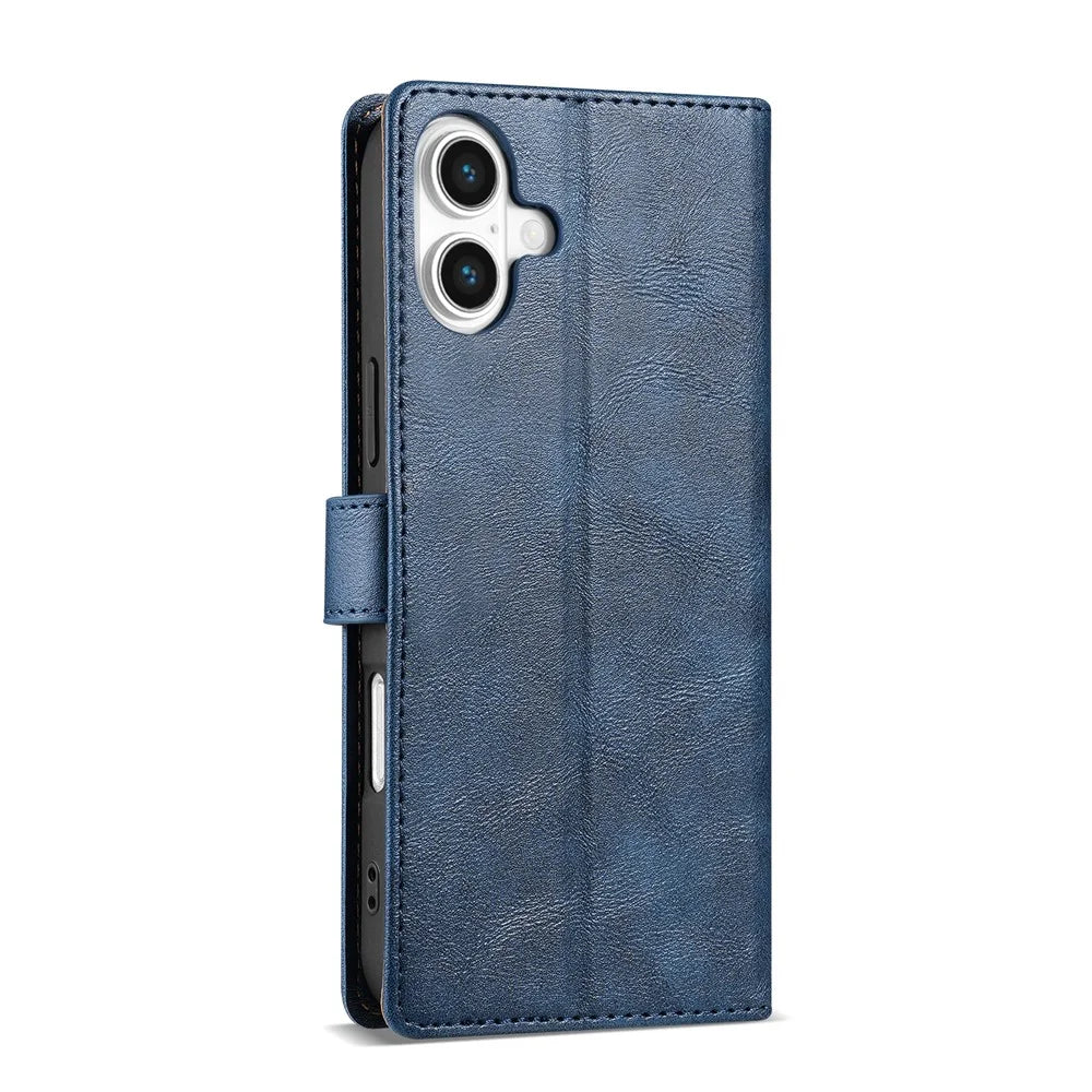 N.BEKUS CSJ-001 For iPhone 17 Stand Case PU Leather Wallet Phone Cover - Blue - 6