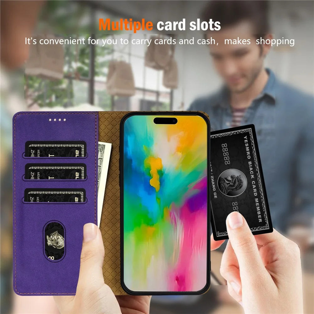N.BEKUS CSJ-001 For iPhone Air Stand Case PU Leather Wallet Phone Cover - Purple - 4