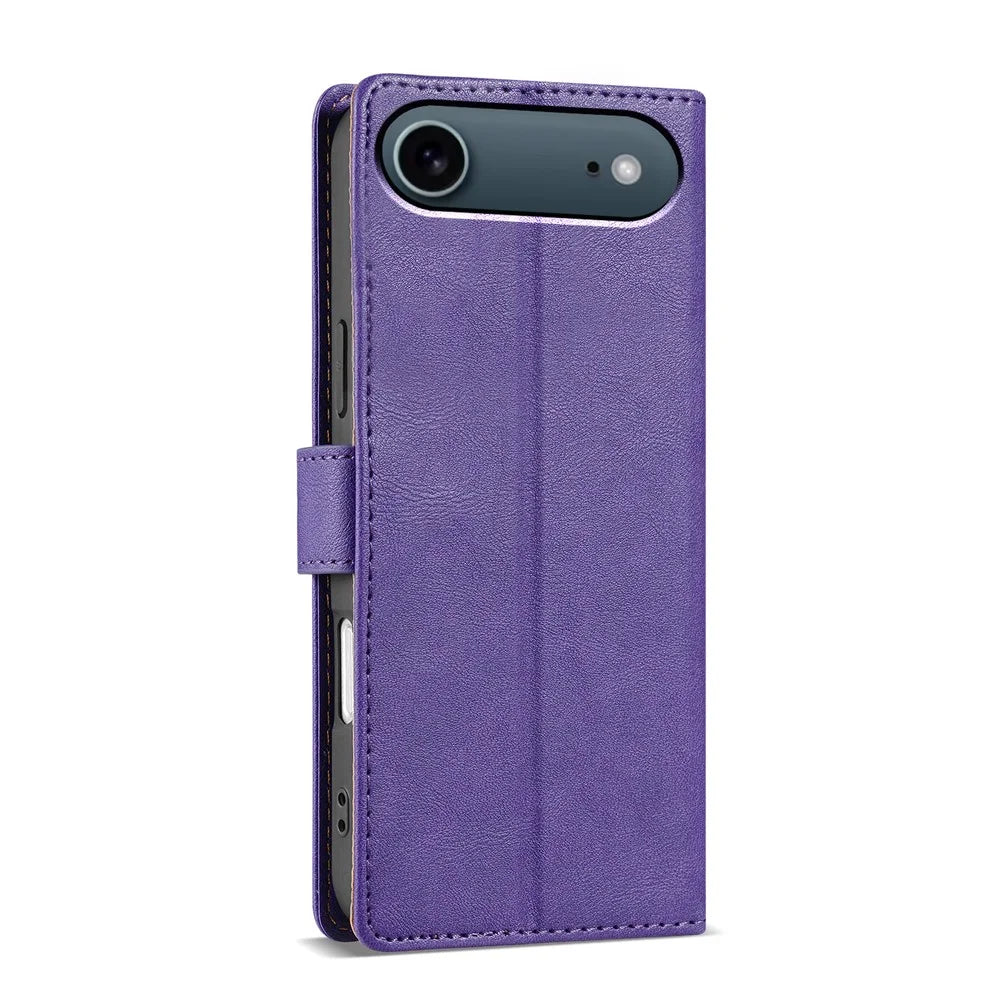 N.BEKUS CSJ-001 For iPhone Air Stand Case PU Leather Wallet Phone Cover - Purple - 6