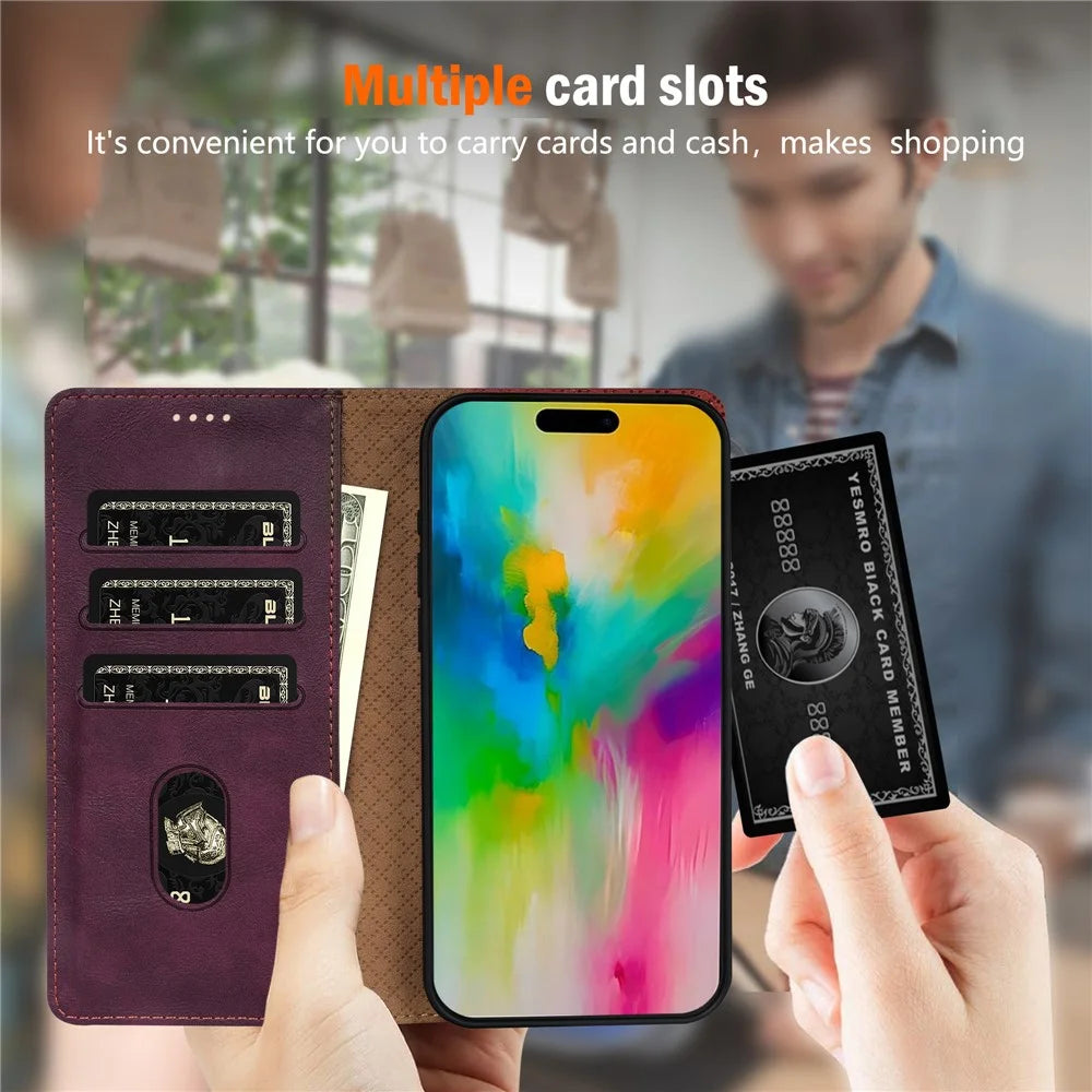 N.BEKUS CSJ-001 For iPhone 18 Pro / 17 Pro Stand Case PU Leather Wallet Phone Cover - Wine Red - 4