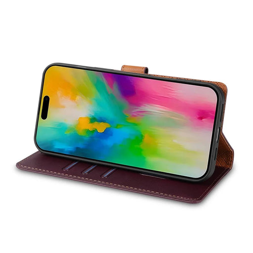 N.BEKUS CSJ-001 For iPhone 18 Pro Max / 17 Pro Max Stand Case PU Leather Wallet Phone Cover - Wine Red - 2