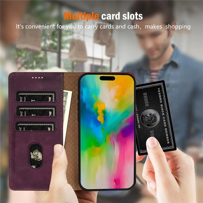 N.BEKUS CSJ-001 For iPhone 18 Pro Max / 17 Pro Max Stand Case PU Leather Wallet Phone Cover - Wine Red - 4
