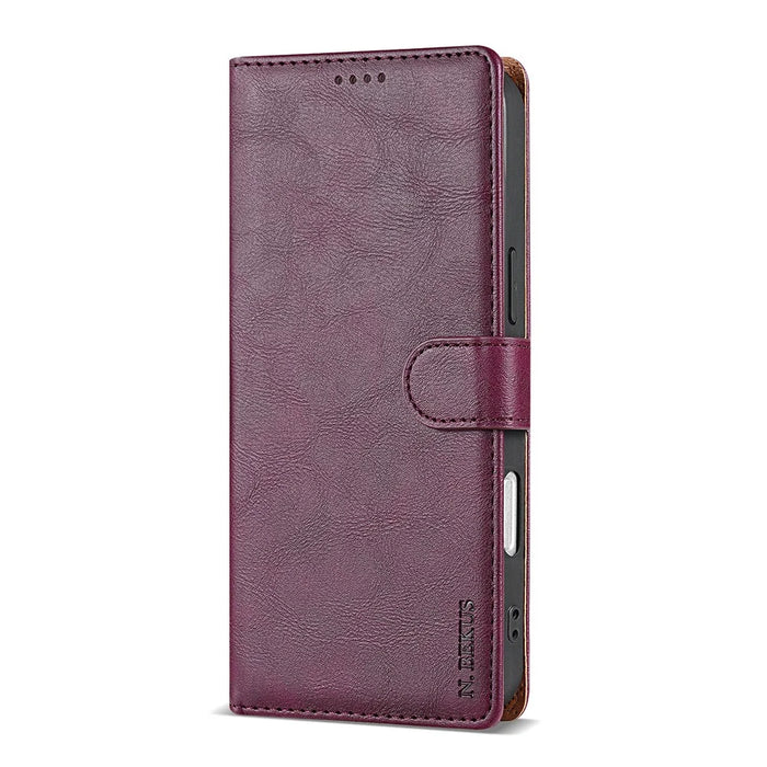 N.BEKUS CSJ-001 For iPhone 18 Pro Max / 17 Pro Max Stand Case PU Leather Wallet Phone Cover - Wine Red - 5