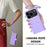 For iPhone 18 Pro Max / 17 Pro Max Case Rhombus Stitching Leather Wallet Phone Cover with Long  /  Short Strap - Light Purple - 6