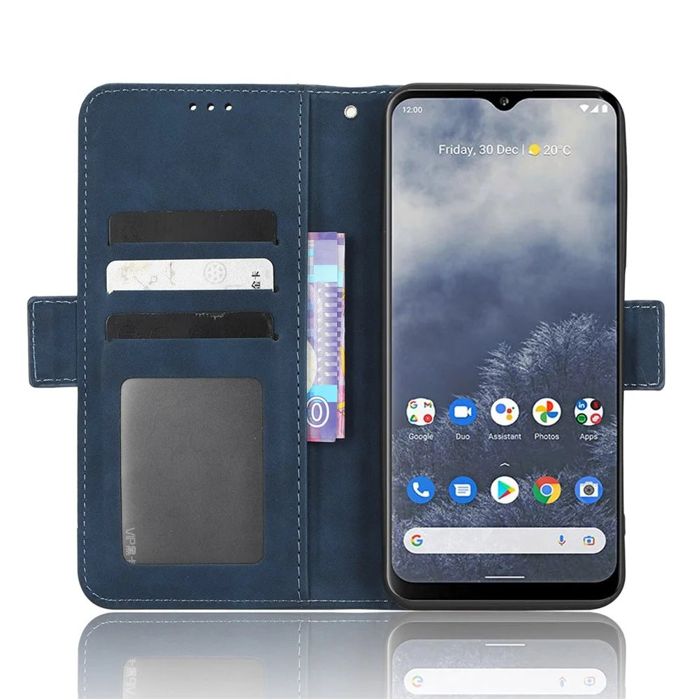 For Nokia G60 5G Multiple Card Slots PU Leather Case Wallet Stand Magnetic Clasp Folio Flip Phone Cover - Blue - 2