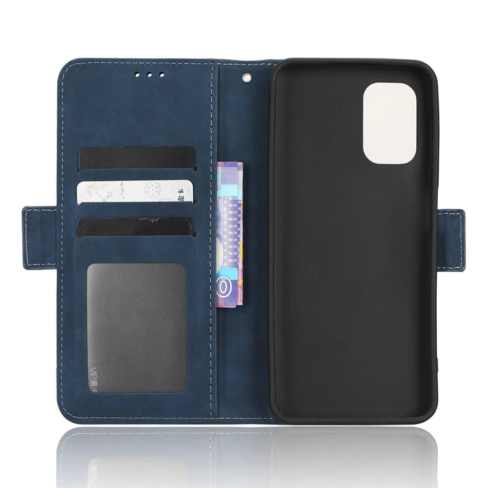 For Nokia G60 5G Multiple Card Slots PU Leather Case Wallet Stand Magnetic Clasp Folio Flip Phone Cover - Blue - 5