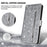 For iPhone 17 Stand Case Glitter Phone Leather Cover Zipper Pocket - Silver - 6