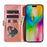 For iPhone 18 Pro Max / 17 Pro Max Stand Case Glitter Phone Leather Cover Zipper Pocket - Rose Gold - 2