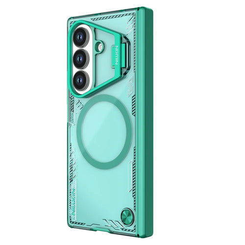 NILLKIN Iceblade CamProp For Samsung Galaxy Z Fold7 5G Magnetic Case Lens Frame Kickstand PC + TPU Phone Cover - Green - 1