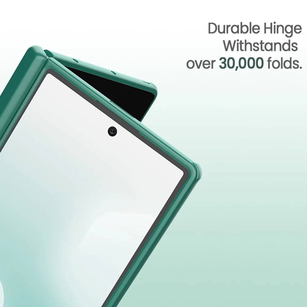 NILLKIN Iceblade CamProp For Samsung Galaxy Z Fold7 5G Magnetic Case Lens Frame Kickstand PC + TPU Phone Cover - Green - 7