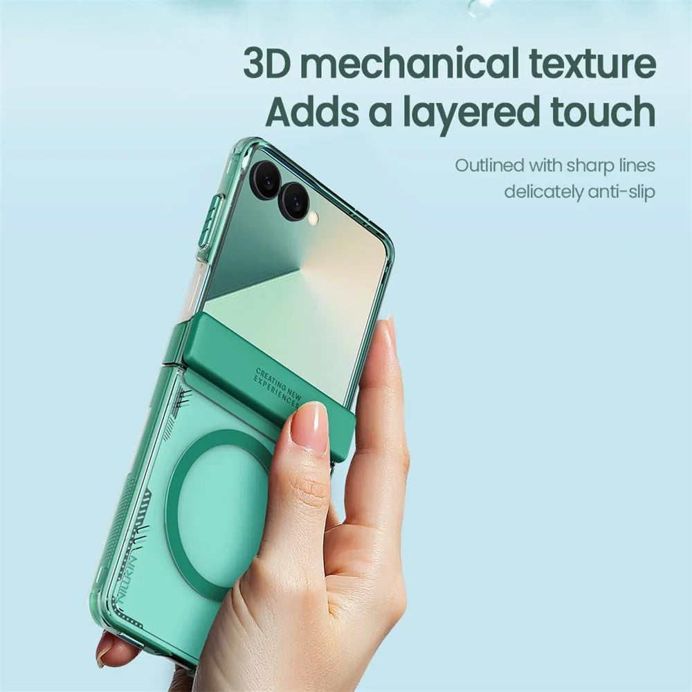 NILLKIN Iceblade For Samsung Galaxy Z Flip7 5G Magnetic Case PC + TPU Phone Cover - Green - 6