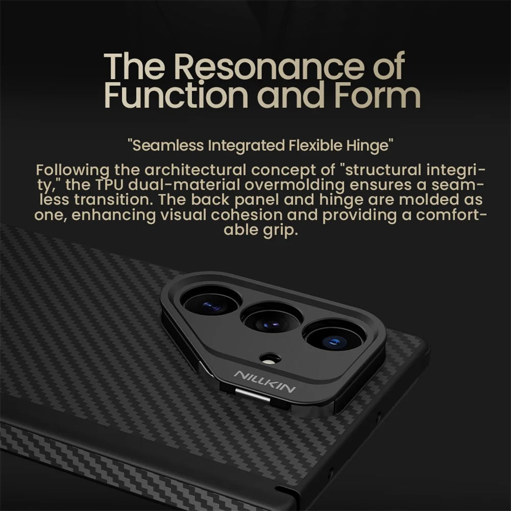 NILLKIN For Samsung Galaxy Z Fold7 5G Magnetic Case TPU + Aramid Fiber Lens Kickstand Phone Cover Precision Cutout - 6