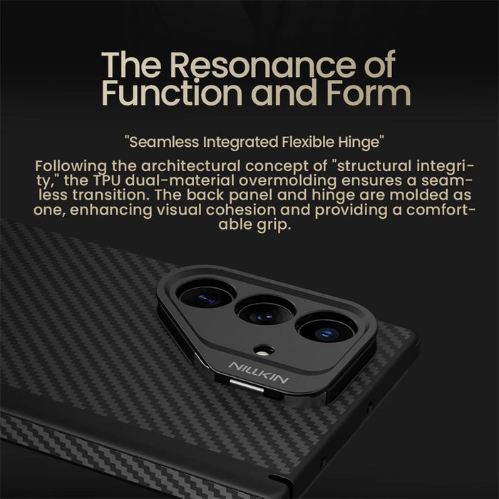 NILLKIN For Samsung Galaxy Z Fold7 5G Magnetic Case TPU + Aramid Fiber Lens Kickstand Phone Cover Precision Cutout - 6