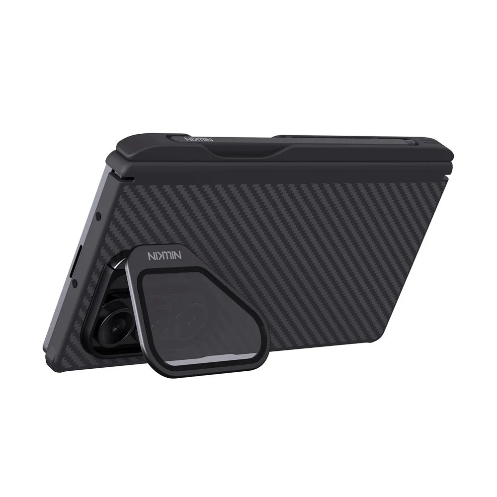 NILLKIN CarboProp For Samsung Galaxy Z Fold7 5G Magnetic Case Clear Black Lens Lid Aramid Fiber Phone Cover with Stylus Pen - 2