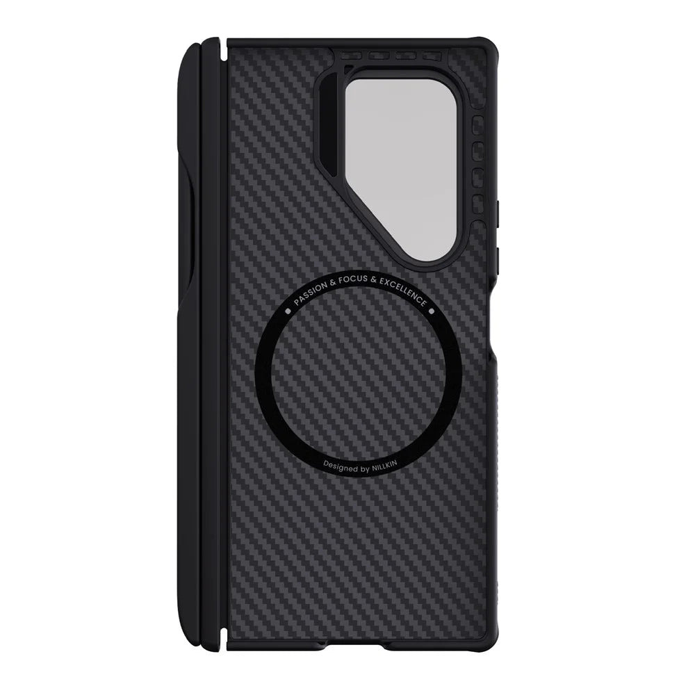 NILLKIN CarboProp For Samsung Galaxy Z Fold7 5G Magnetic Case Clear Black Lens Lid Aramid Fiber Phone Cover with Stylus Pen - 6