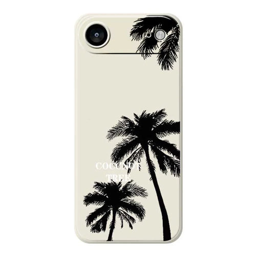 For iPhone Air Case Coconut Tree Pattern Printing Straight Edge TPU Phone Back Cover - Beige - 1