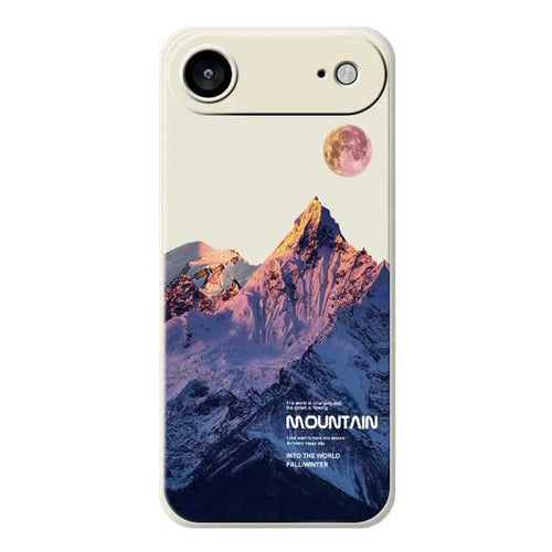 For iPhone Air Case Blue Snow Mountain Pattern Printing Straight Edge TPU Phone Back Cover - Beige - 1