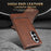 AZNS For Samsung Galaxy Z Fold7 5G Case Cowhide Texture PU Leather Wallet Phone Cover - Coffee - 3