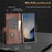 AZNS For Samsung Galaxy Z Fold7 5G Case Cowhide Texture PU Leather Wallet Phone Cover - Coffee - 7