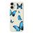 For iPhone 17 Case Blue Butterflies Pattern Printing Straight Edge TPU Phone Back Cover - Beige - 1