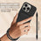 For iPhone 15 Pro Liquid Silicone Case Phone Back Cover with Card Holder and Short Strap - Black - 3
