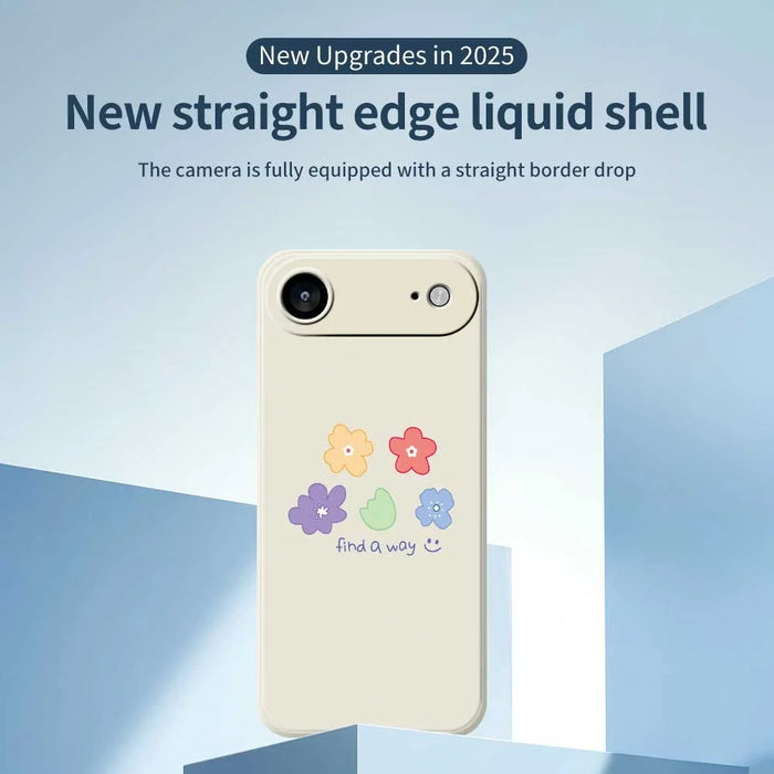 For iPhone Air Case Five Colors Flowers Pattern Printing Straight Edge TPU Phone Back Cover - Beige - 3
