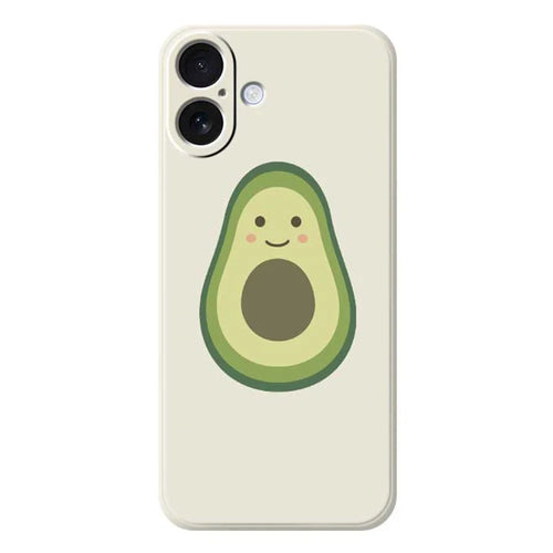For iPhone 17 Case Cute Avocado Pattern Printing Straight Edge TPU Phone Back Cover - Beige - 1