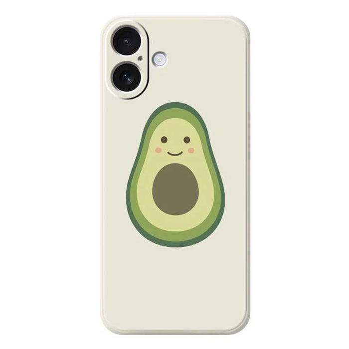 For iPhone 17 Case Cute Avocado Pattern Printing Straight Edge TPU Phone Back Cover - Beige - 1