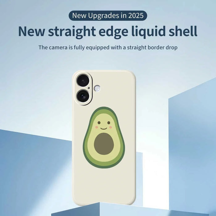 For iPhone 17 Case Cute Avocado Pattern Printing Straight Edge TPU Phone Back Cover - Beige - 3