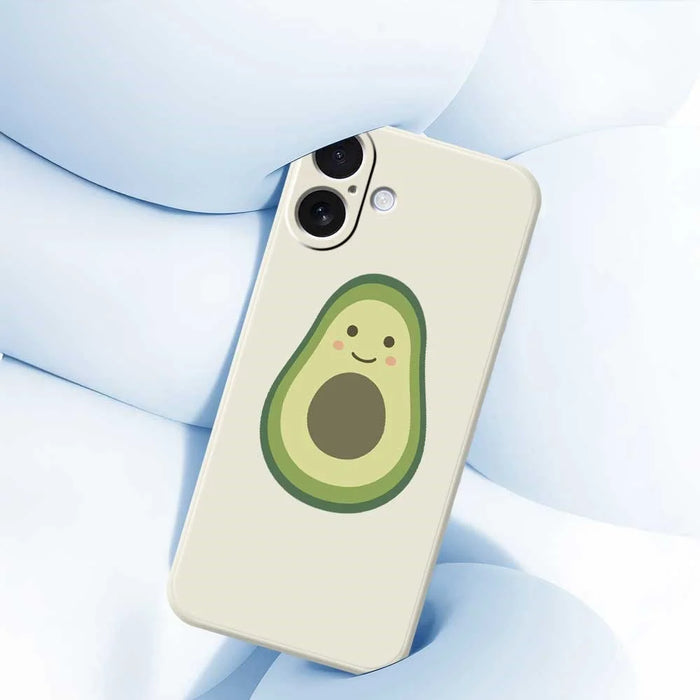 For iPhone 17 Case Cute Avocado Pattern Printing Straight Edge TPU Phone Back Cover - Beige - 5