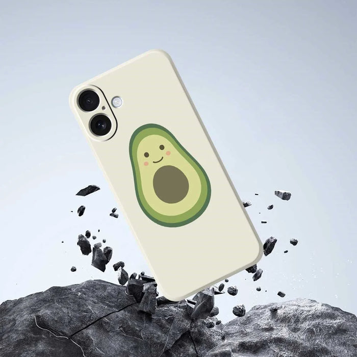 For iPhone 17 Case Cute Avocado Pattern Printing Straight Edge TPU Phone Back Cover - Beige - 7