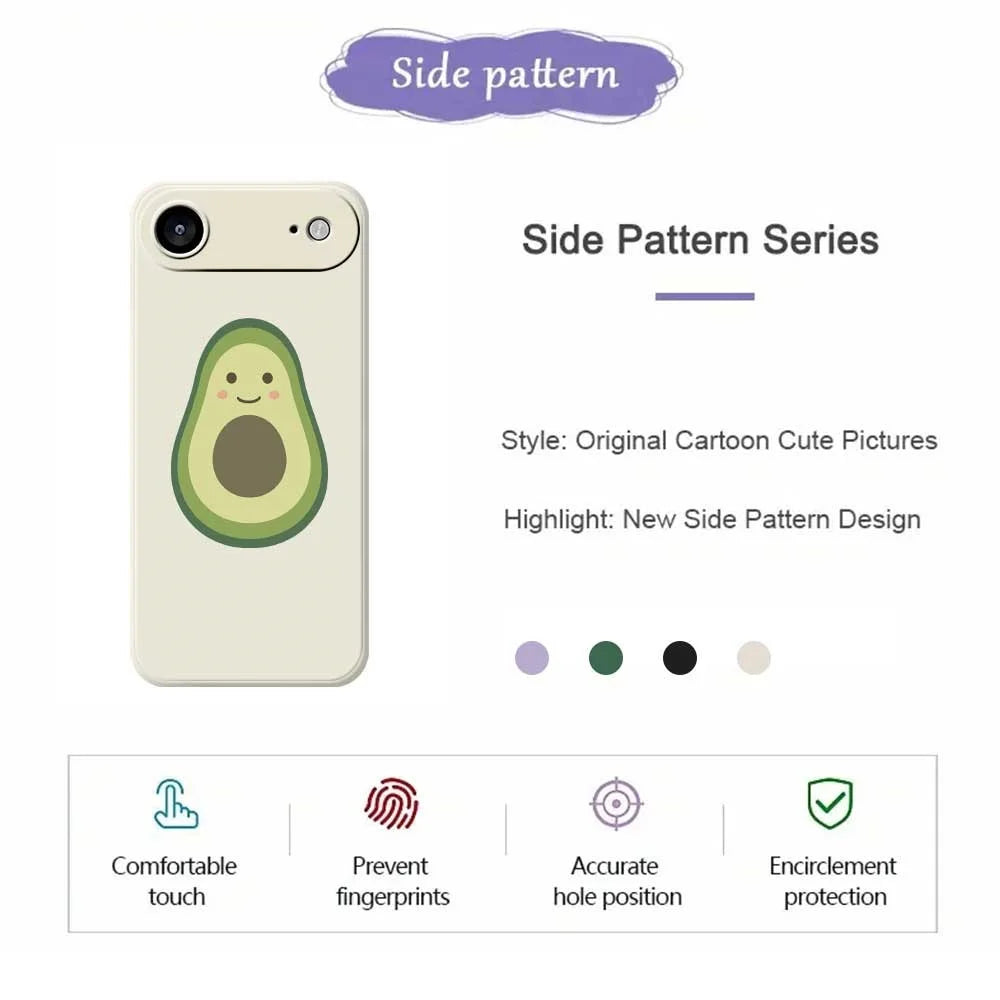 For iPhone Air Case Cute Avocado Pattern Printing Straight Edge TPU Phone Back Cover - Beige - 2