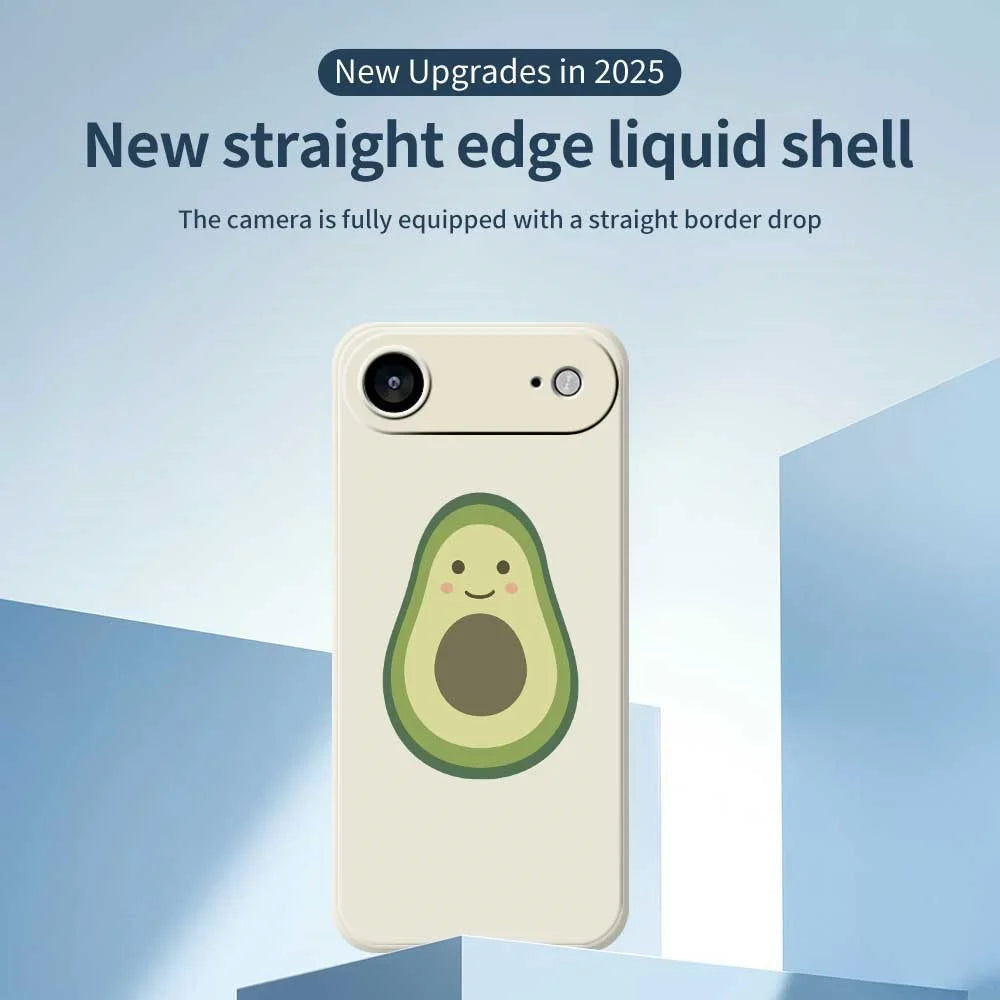 For iPhone Air Case Cute Avocado Pattern Printing Straight Edge TPU Phone Back Cover - Beige - 3