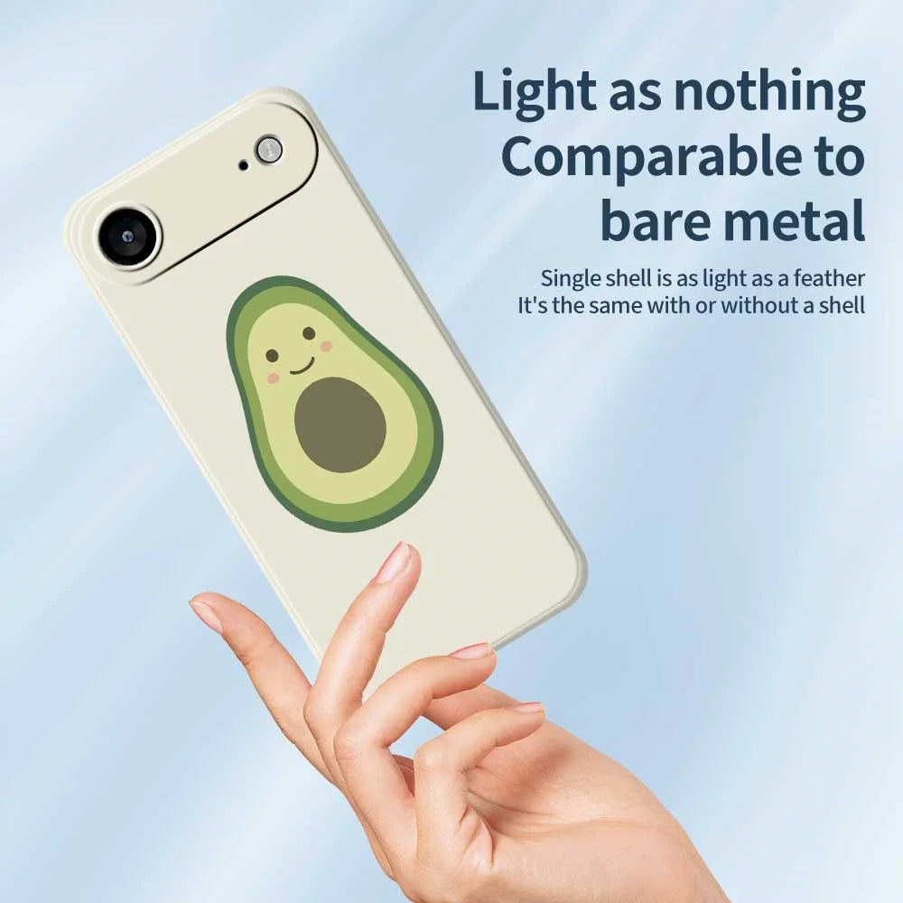For iPhone Air Case Cute Avocado Pattern Printing Straight Edge TPU Phone Back Cover - Beige - 4