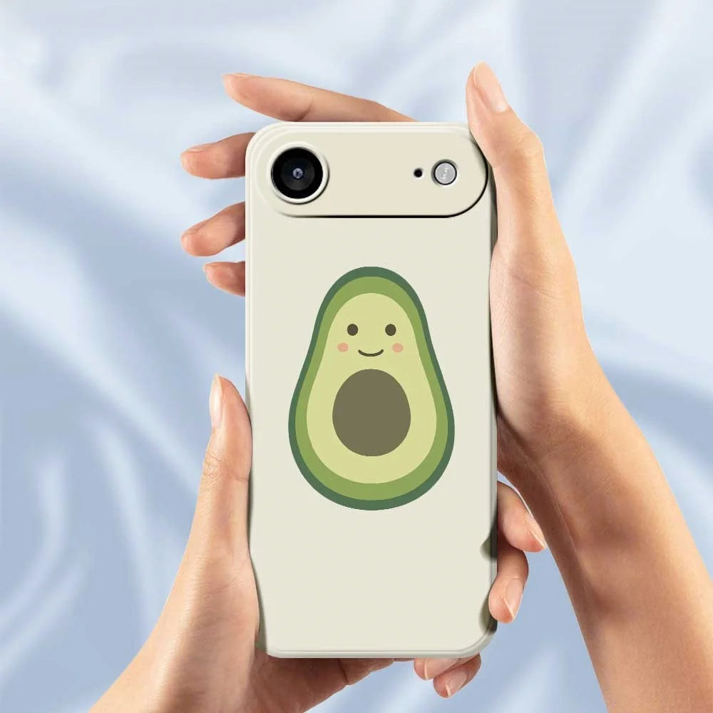 For iPhone Air Case Cute Avocado Pattern Printing Straight Edge TPU Phone Back Cover - Beige - 6