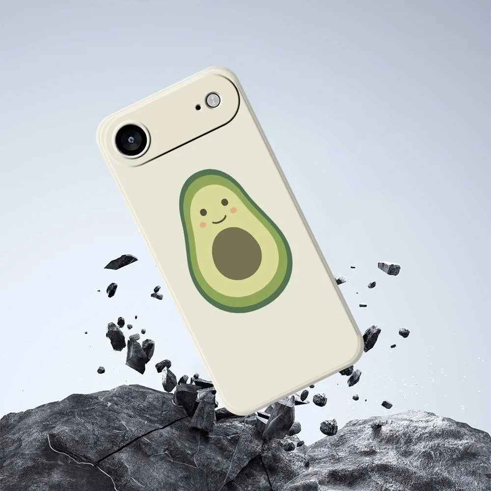 For iPhone Air Case Cute Avocado Pattern Printing Straight Edge TPU Phone Back Cover - Beige - 7