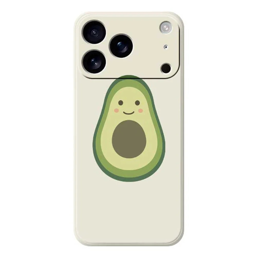 For iPhone 18 Pro Max / 17 Pro Max Case Cute Avocado Pattern Printing Straight Edge TPU Phone Back Cover - Beige - 1
