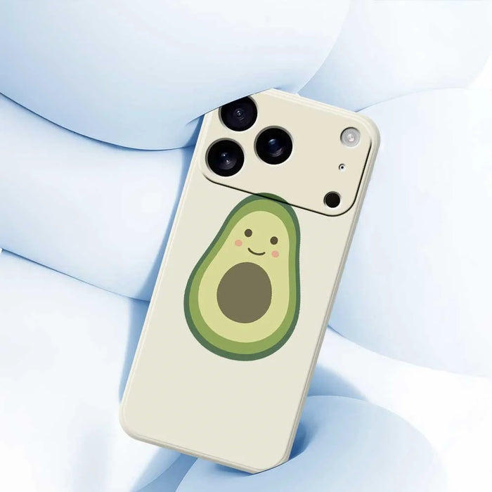 For iPhone 18 Pro Max / 17 Pro Max Case Cute Avocado Pattern Printing Straight Edge TPU Phone Back Cover - Beige - 5