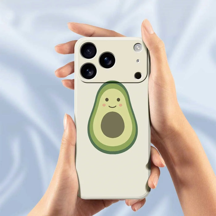 For iPhone 18 Pro Max / 17 Pro Max Case Cute Avocado Pattern Printing Straight Edge TPU Phone Back Cover - Beige - 6