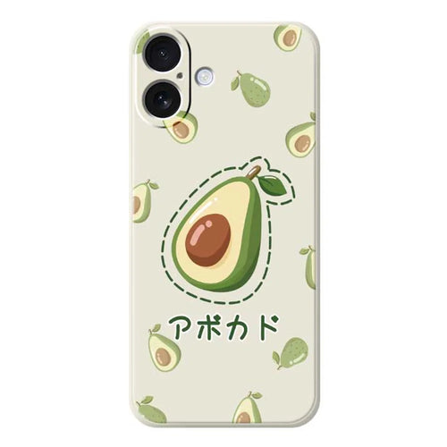 For iPhone 17 Case Avocados Pattern Printing Straight Edge TPU Phone Back Cover - Beige - 1