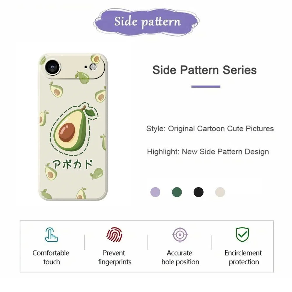For iPhone Air Case Avocados Pattern Printing Straight Edge TPU Phone Back Cover - Beige - 2