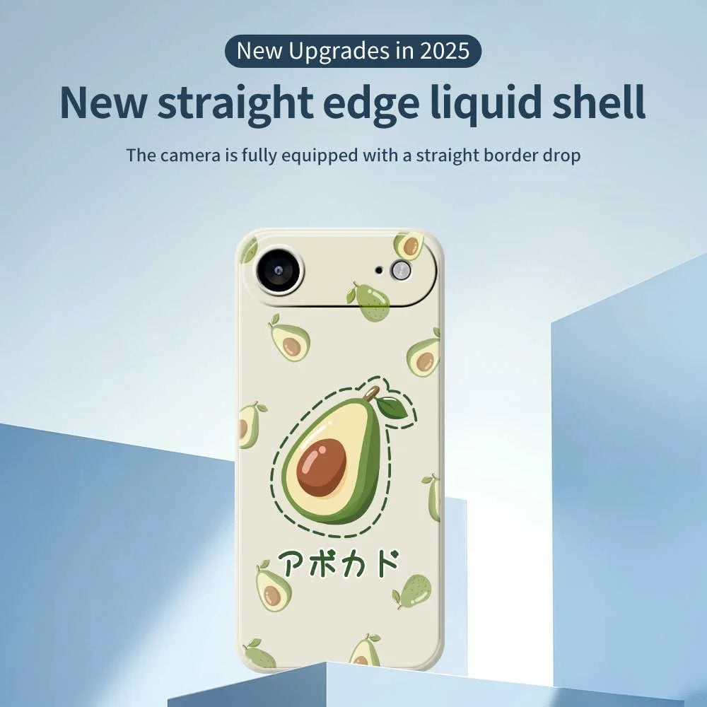 For iPhone Air Case Avocados Pattern Printing Straight Edge TPU Phone Back Cover - Beige - 3