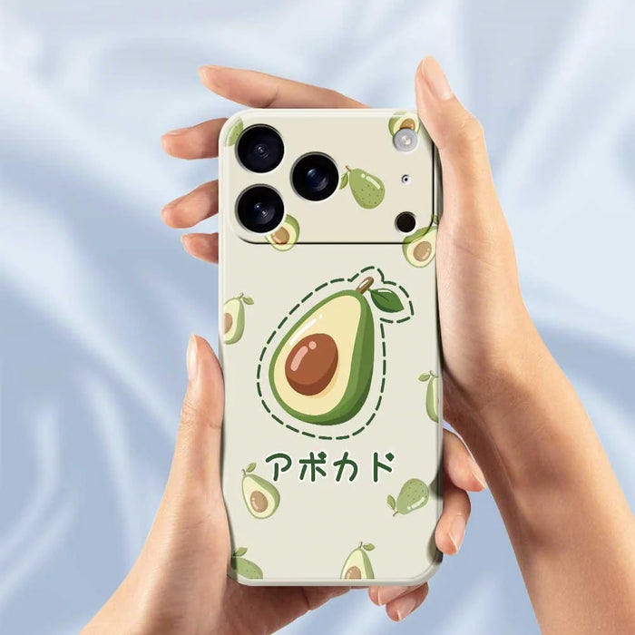 For iPhone 18 Pro / 17 Pro Case Avocados Pattern Printing Straight Edge TPU Phone Back Cover - Beige - 6