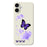 For iPhone 17 Case Purple Butterfly Pattern Printing Straight Edge TPU Phone Back Cover - Beige - 1