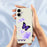 For iPhone 17 Case Purple Butterfly Pattern Printing Straight Edge TPU Phone Back Cover - Beige - 6