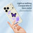 For iPhone 18 Pro / 17 Pro Case Purple Butterfly Pattern Printing Straight Edge TPU Phone Back Cover - Beige - 4