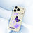 For iPhone 18 Pro / 17 Pro Case Purple Butterfly Pattern Printing Straight Edge TPU Phone Back Cover - Beige - 5